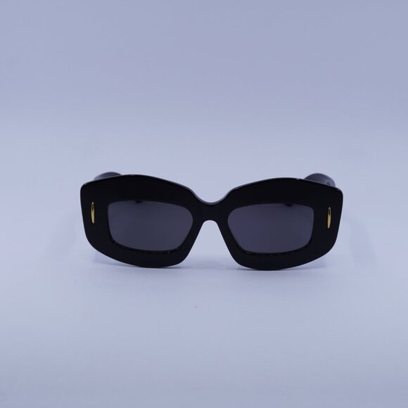 Loewe LW40114F 01A Sunglasses Shiny Black Cat Eye Frame, Smoke Lenses main image 10